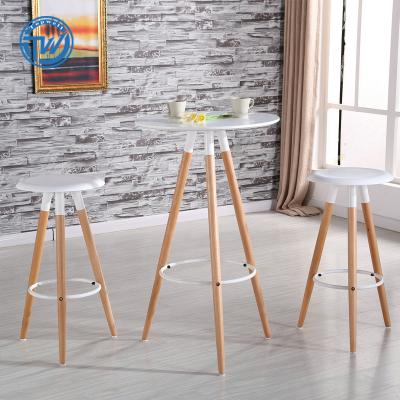 China DT-2101 Topwell Modern Popular Round Metal Party Club Footstool Bar Table Solid Wood Bar Stools for sale