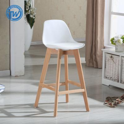 China DC-6072B-1 Topwell Cushion PP Chair Tulip Bar Chair Modern Ergonomic Bar Stool With Solid Beech Wood Legs for sale