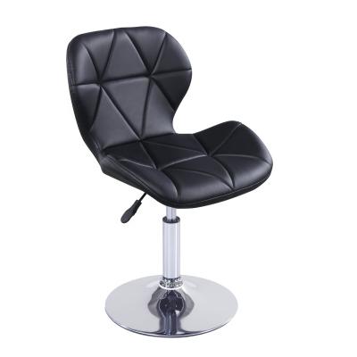 China Modern Black PU Bar Stool Office Room Furniture Chrome Base Free Sample Designs for sale