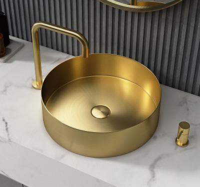 China Modern Morden Stainless Steel Sink Bowl For Hands Countertop Wash Luxury Gold Basin Round Square Oval for sale