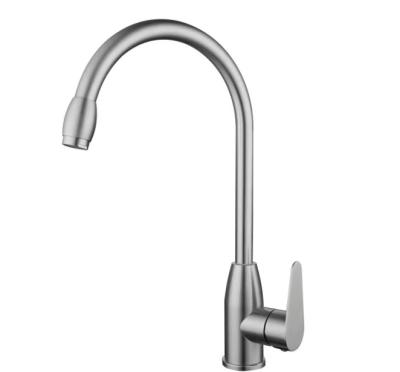 China Good Quality 304 Stainless Steel Kitchen Faucet Modern Hot And Cold Desk Mounted Single Handle Kitchen Single Sink Mixer Tap Hole for sale