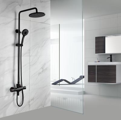 China With Sliding Bar 2021 China Made Unique Matte Black &Orange Bathroom Shower Mixer Shower Faucet Sets for sale