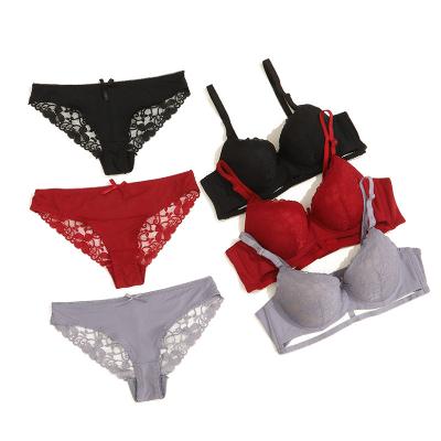 China Women's QUICK DRY Sexy Underwear Lingerie Bra Fancy Panties Set Flower Embroidered 2023 Transparent Panties Girls Open Hot Sexy Lace Bra for sale