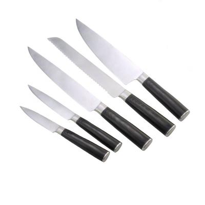 China 1100122 6pcs Block 1100122 6pcs Durable Professional Wooden Pakkawood Handle Stainless Steel Kitchen Knife Set for sale