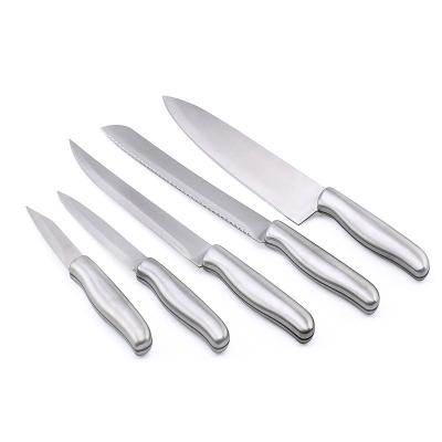 China Sustainable High Quality 5pcs Stainless Steel Knife Set With Assemble Handle for sale