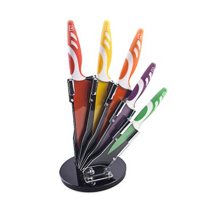 China 1100020 Sustainable 5pcs Non-stick Kitchen Knife Set With Acrylic Block for sale