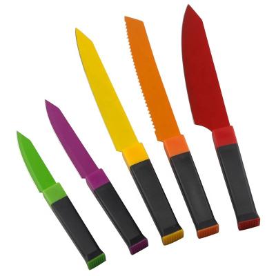 China Viable High Quality Colorful Nonstick 6pcs Knife Set With Acrylic Holder for sale