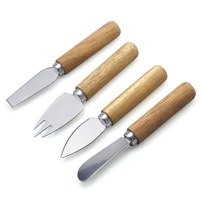 China Sustainable cheese knife set 4pcs with wooden handle for sale