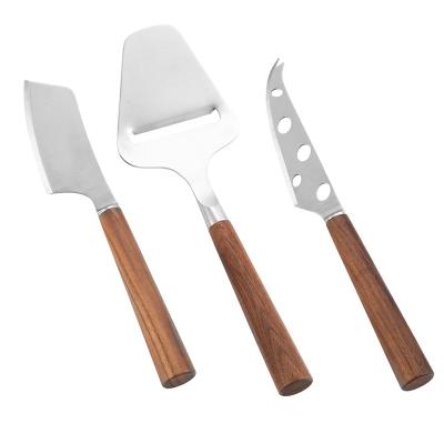 China Sustainable cheese knives with long wooden handle - 3 pieces set for sale