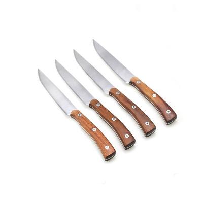 China Sustainable Wooden Handle 9pcs Steak Knife Set With Wooden Block for sale