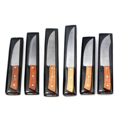 China Sustainable Wooden Handle 6pcs Kitchen Butcher Knife Set for sale