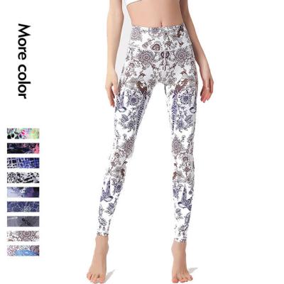 China Breathable Custom Logo DIY Sublimation Printed High Waist Fitness Gym Yoga Pants Soft Tummy Control Tie Dye Gaiters for sale