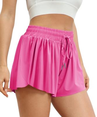 China Anti-Wrinkle 2 IN 1 Double Layer Women Tennis Skirt Dress Golf Running Flowy Shorts Sports Pleated Womens Gym Abbreviations for sale