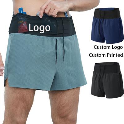 China New Design Anti-wrinkle 3 in 1 Layer Mesh Shorts Custom Inseam Double 5 Inch Workout Gym Running Pants With Zipper Pocket for sale