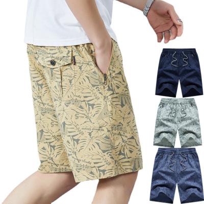 China Custom Anti-wrinkle OEM Print Summer Panel Shorts Loose Casual Workout Plus Size Khaki Cotton Shorts Men for sale