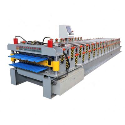 China Building Material Stores Roofing Sheets Machine Roof Sheet Making Machine Double Layer Roll Forming Machine for sale