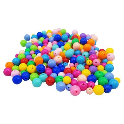 China Hongzhi Indoor Factory Acrylic Round Beads With Hole Wholesale Plastic Round Beads For Jewelry Making for sale