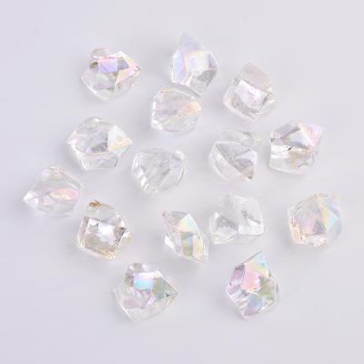 China Hongzhi Indoor Factory Wholesale Plating Acrylic Beads Colorful Acrylic Nuggets for Ice Cube Plastic Beads for Party Home Decor for sale