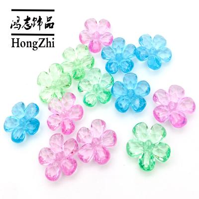 China Home Decor Hongzhi Transparent Acrylic Beads With Hole Factory Flower Wholesale Acrylic Beads For Jewelry Making for sale