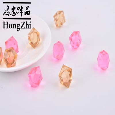 China Hongzhi Indoor Clear Acrylic Beads Factory Wholesale Diamond No Hole Plastic Beads Acrylic Faced Loose To Wedding Decor for sale