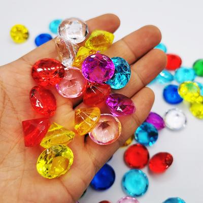 China Hongzhi Diamond Factory Wholesale Wedding Table Indoor Clear Acrylic Scatter 19mm Gem Plastic Diamond Beads For Vase Fillers for sale