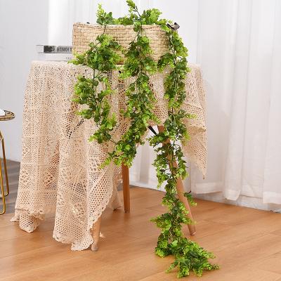 China 1.7m Indoor Artificial Natural Eucalyptus Leaves Greenery Garland Artificial Eucalyptus Garland For Home Wedding Hanging Decor for sale