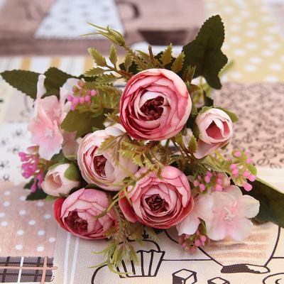 China Flower Rose Flower Artificial Peony Silk decorative peony flowers glorious flower bouquets for wedding party bridal home decoration for sale