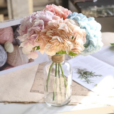 China Hydrangea Flower 35CM White Flowers Artificial Silk Hydrangea Flower Bouquets For Wedding Table Centerpieces Home Decoration for sale