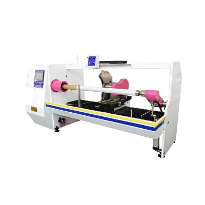 China Flexible Food Packaging Materials Adhesive Tape One Axles Log Roll Cutting Machine for sale