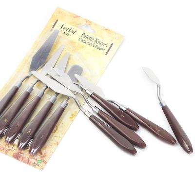 China Art Tool 5pcs Drawing Oil Painting Tools Palette Knife Mixed Painting Knife Painting Plastic Knives For Artist for sale