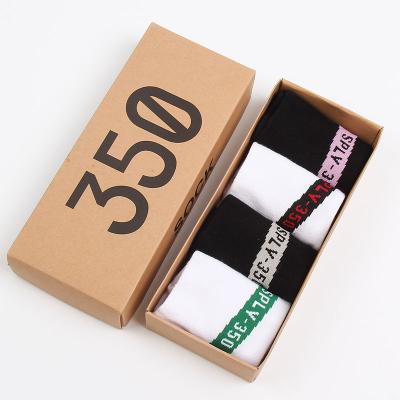 China Wholesale Soft Smooth Feeling Mens Factory Cotton Socks Casual Breathable Socks High Quality Mens Letter Socks With Box for sale