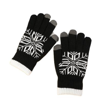 China Women Men Warm Woolen Touch Screen Gloves Winter Thermal Gloves For Phone Cotton Knitted Gloves for sale