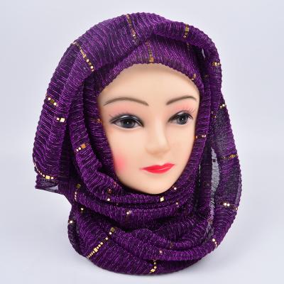 China Wholesale Women Soft Smooth Feeling Solid Plain Muslim Long Georgette Nylon Scarf Shawls Islamic Hijabs Headwear Wrap Scarves for sale