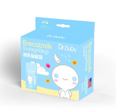 China BPA Free 200ml 30pcs Double Zipper Seal Sterilized Mother Breastmilk Bag For Milk for sale