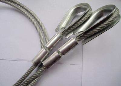 China Galvanzied-Kabel-Anschlagseil 9.5mm mit Doppeltes gestempeltem Ärmel und Muffen-Auge zu verkaufen