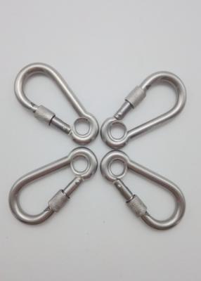 China 8 * 80mm Terminaledelstahl-kletternder Knopf Carabiner der installations-316 mit Schraube zu verkaufen