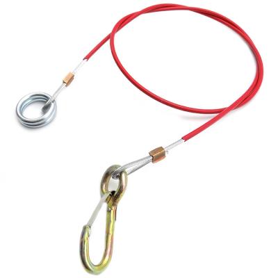 China Red PVC Coated Galvanized Steel Wire Rope Cable With Snap Hook And O-Ring for sale