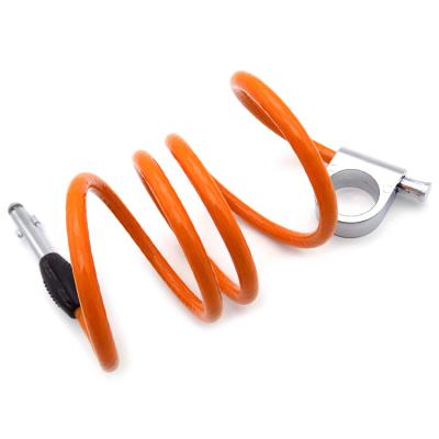 China Ø6mm-Stahldrahtseil-überzogener Orange PVC-Sicherheits-Kabel-Kombinations-Fahrrad-Verschluss zu verkaufen