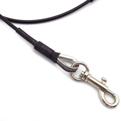 China Wire Rope Assembly Pets Adapters Cable With A Small Dog hook And A Middle Circle To Link The Wire for sale