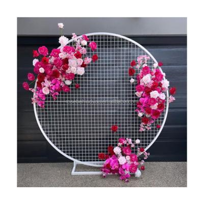 China Wedding Party Decoration 200cm Round backdrop wedding arch hoop mesh backdrop wedding supplies decoration backdrop stand for sale