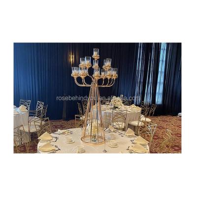 China Weddings Wedding centerpieces round gold candle holders table decorations candelabra for table base for sale