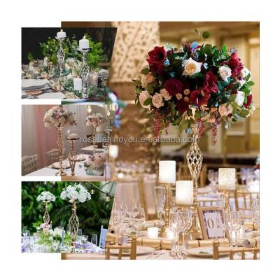 China Wedding Party Decoration 2023 Hot sale classic gold round metal table centerpieces for centerpieces for party table for sale