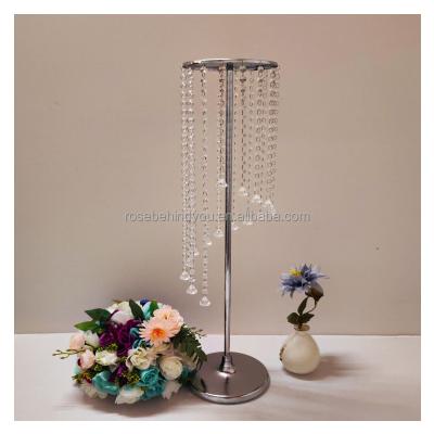 China Wedding Party Decoration Wedding decoration crystal silver flower stands table centerpieces for wedding for sale