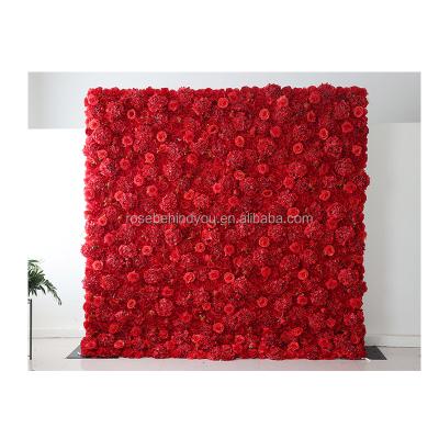 China Wedding Party Decoration 3d Artificial flower wall roll up backdrop artificial flower wall wedding 3d/5d flower wall for sale