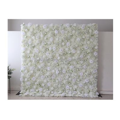 China Wedding Party Decoration 3d Flower wall backdrop 8x8 ready to order wedding decoration wall plastic flower artificial simulated flower wall for sale