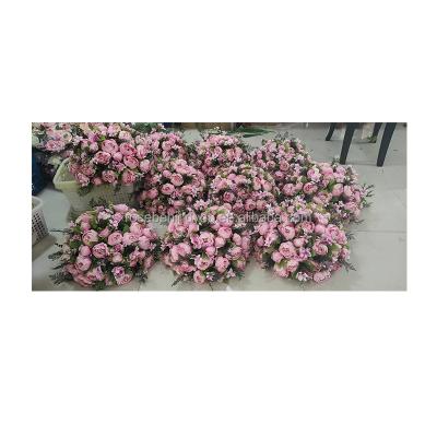 China Wedding Party Decoration Oem Pink Flower Centerpieces Wedding Table Peony Artificial Flower Balls for sale