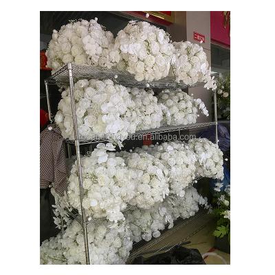 China Wedding Party Decoration 3D Wholesale Large 50cm Romantic White Cream Ivory Artificial Flower Ball for Wedding Centerpieces Decoration for sale