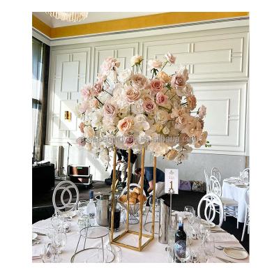 China Wedding Party Decoration Big wedding flower ball centerpieces artificial white pink rose flower ball wedding centerpieces for sale