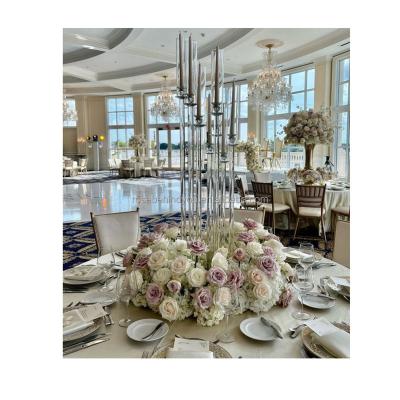 China Wedding Party Decoration 40cm Round purple flowers wedding decoration table centerpiece wreath wedding flower centerpieces for sale