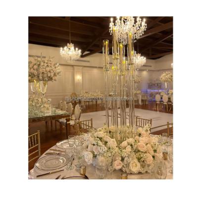 China Wedding Party Decoration Customized artificial round flower ring flower base centerpiece runners flower wreath centerpieces for wedding dining table for sale